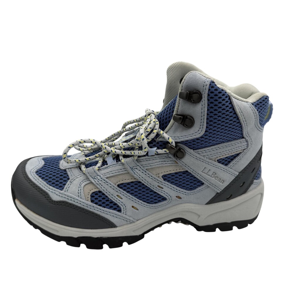 L.L.Bean Hiking Boots Womens Size 9 Gray Blue Mesh Lace Up Ankle Trail Outdoor